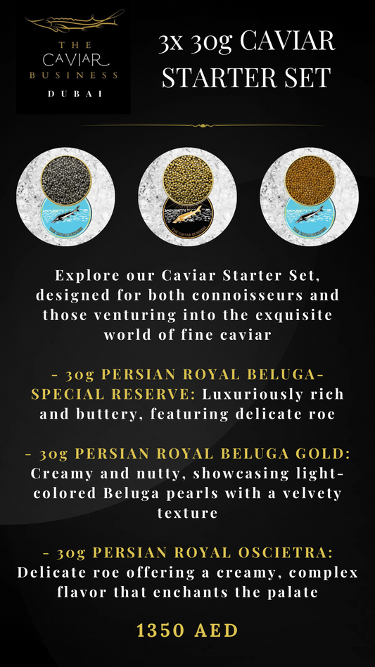 3x 30g CAVIAR STARTER SET - The Caviar Business Dubai